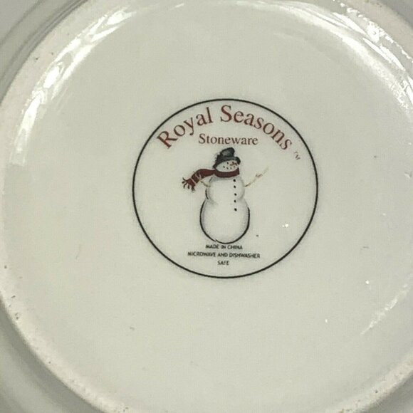 Royal Seasons Snowman Bowl Lot Soup Cereal Red Winter Christmas Holiday 4 pc - Picture 5 of 5